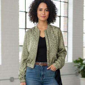 Luminary preppy textured bomber jacket